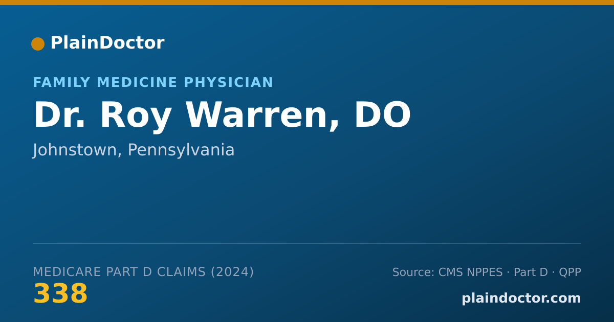 Shareable card for Roy Warren, DO - Family Medicine Physician, Johnstown, PA