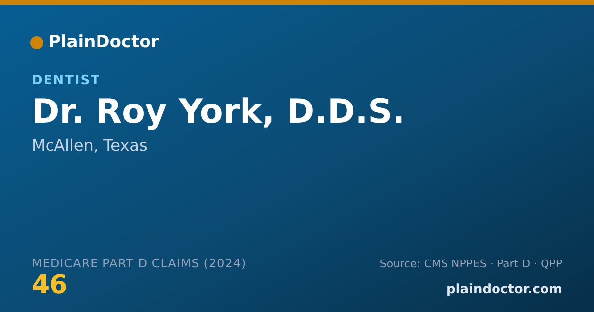 Shareable card for Roy York, D.D.S. - Dentist, McAllen, TX
