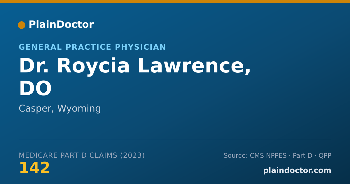 Shareable card for Roycia Lawrence, DO - General Practice Physician, Casper, WY