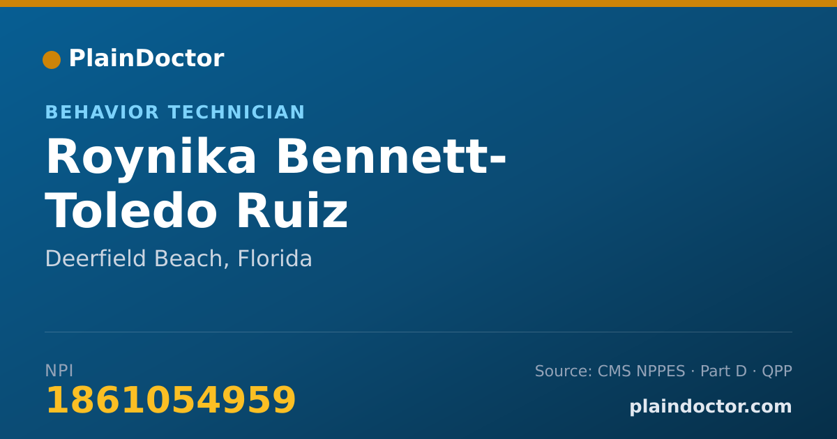 Shareable card for Roynika Bennett- Toledo Ruiz - Behavior Technician, Deerfield Beach, FL