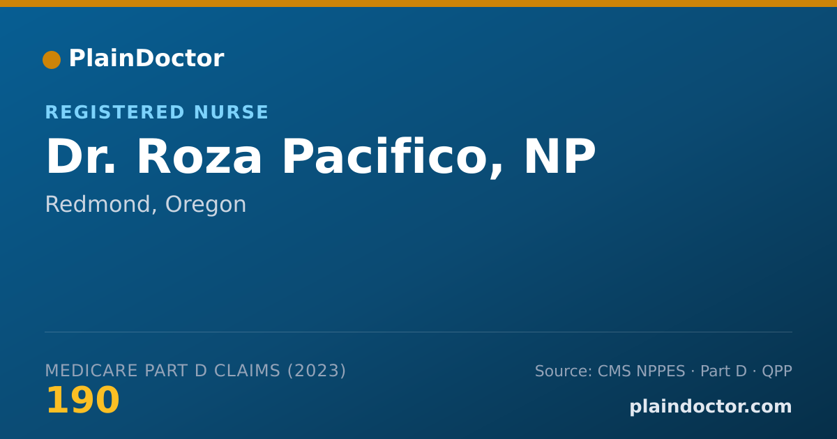 Shareable card for Roza Pacifico, NP - Registered Nurse, Redmond, OR