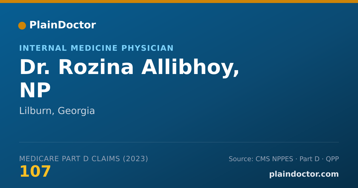 Shareable card for Rozina Allibhoy, NP - Internal Medicine Physician, Lilburn, GA