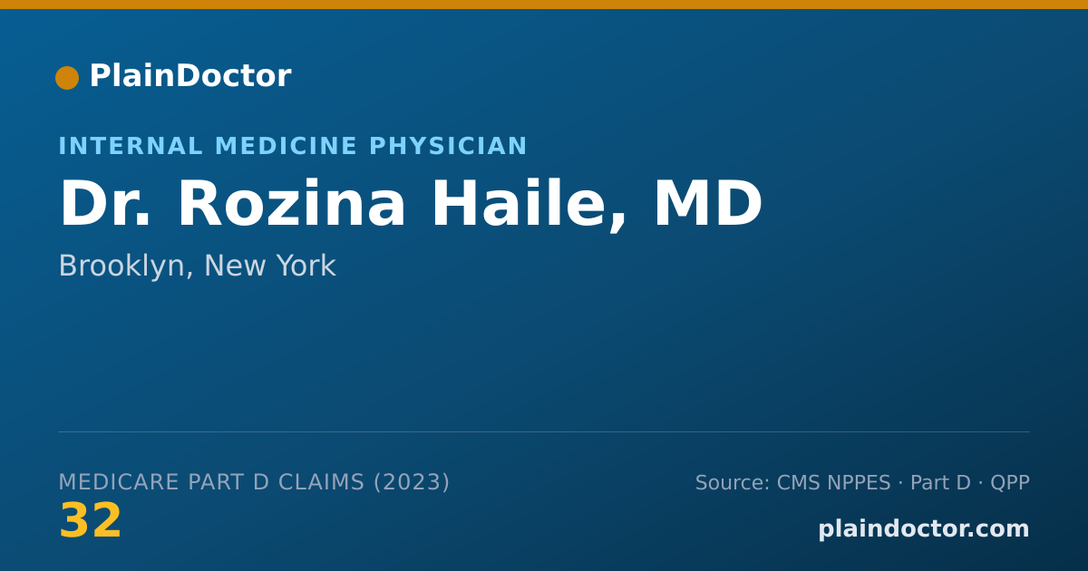 Shareable card for Rozina Haile, MD - Internal Medicine Physician, Brooklyn, NY