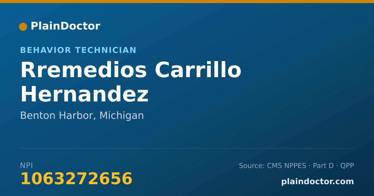 Shareable card for Rremedios Carrillo Hernandez - Behavior Technician, Benton Harbor, MI