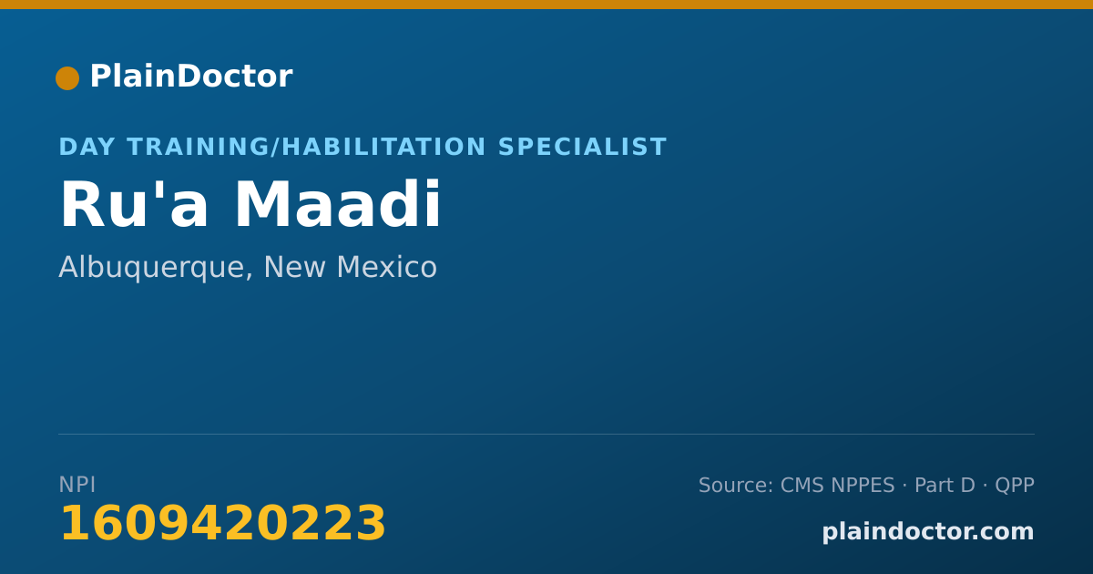 Shareable card for Ru'a Maadi - Behavior Technician, Albuquerque, NM
