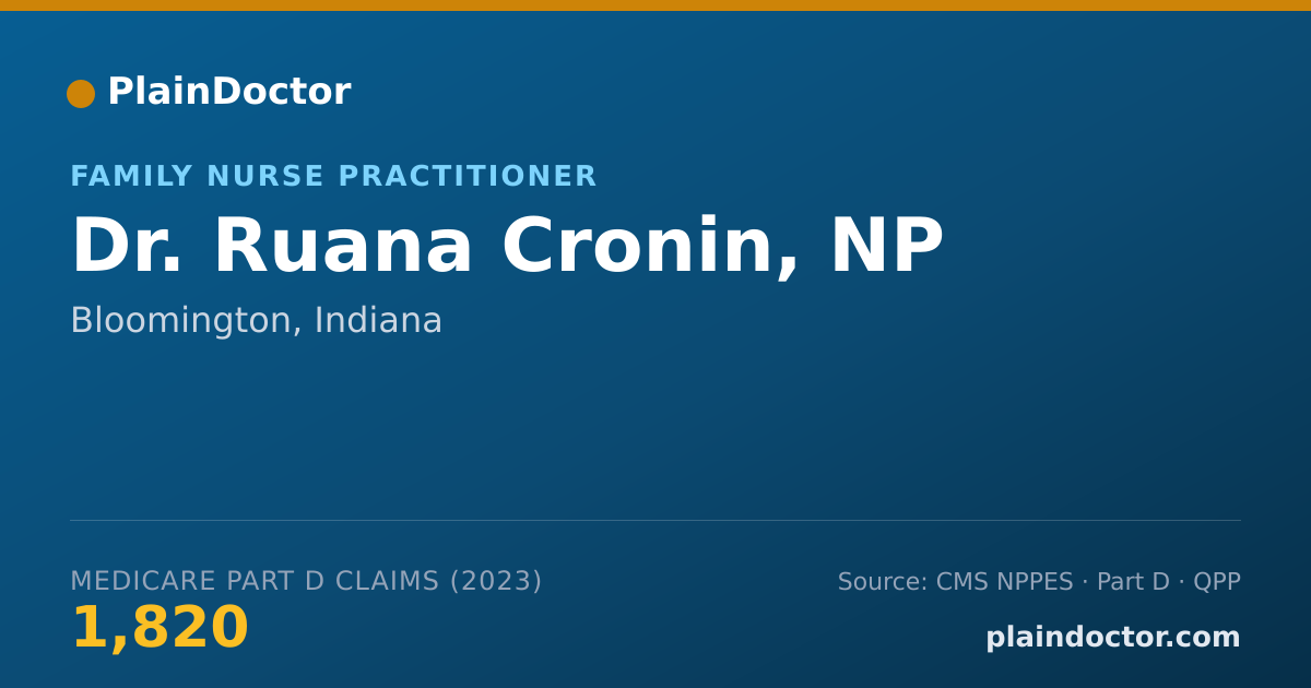 Shareable card for Ruana Cronin, NP - Family Nurse Practitioner, Bloomington, IN