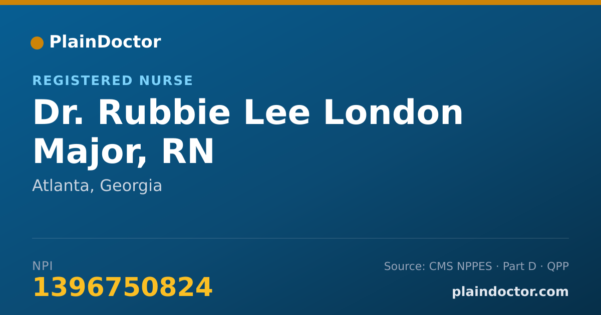 Shareable card for Rubbie Lee London Major, RN - Registered Nurse, Atlanta, GA
