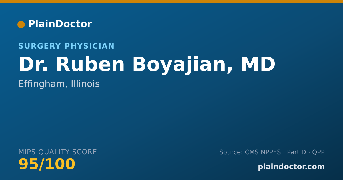 Shareable card for Ruben Boyajian, MD - Surgery Physician, Effingham, IL