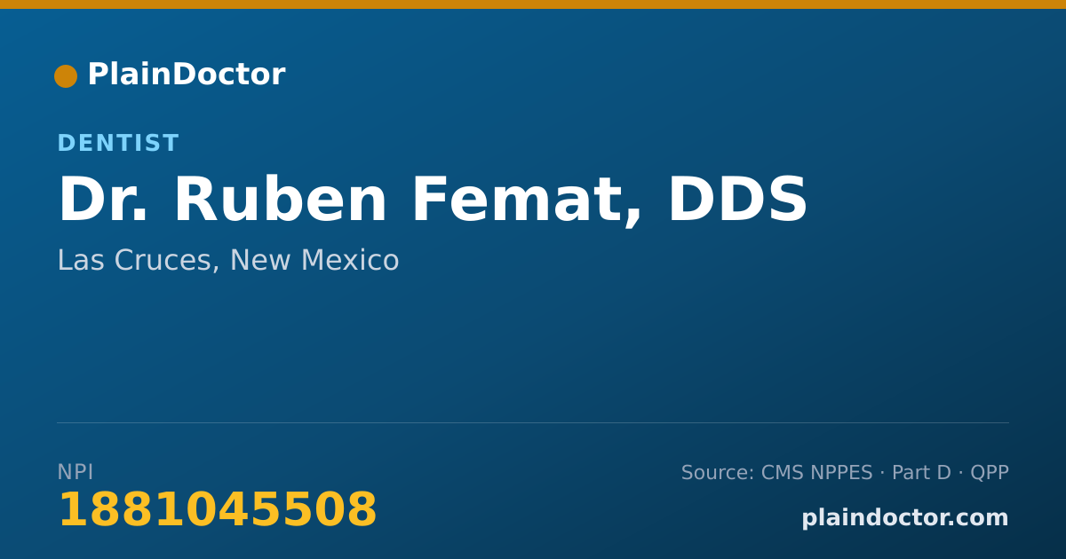 Shareable card for Ruben Femat, DDS - Dentist, Las Cruces, NM
