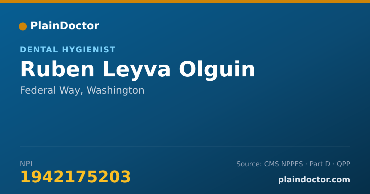 Shareable card for Ruben Leyva Olguin - Dental Hygienist, Federal Way, WA