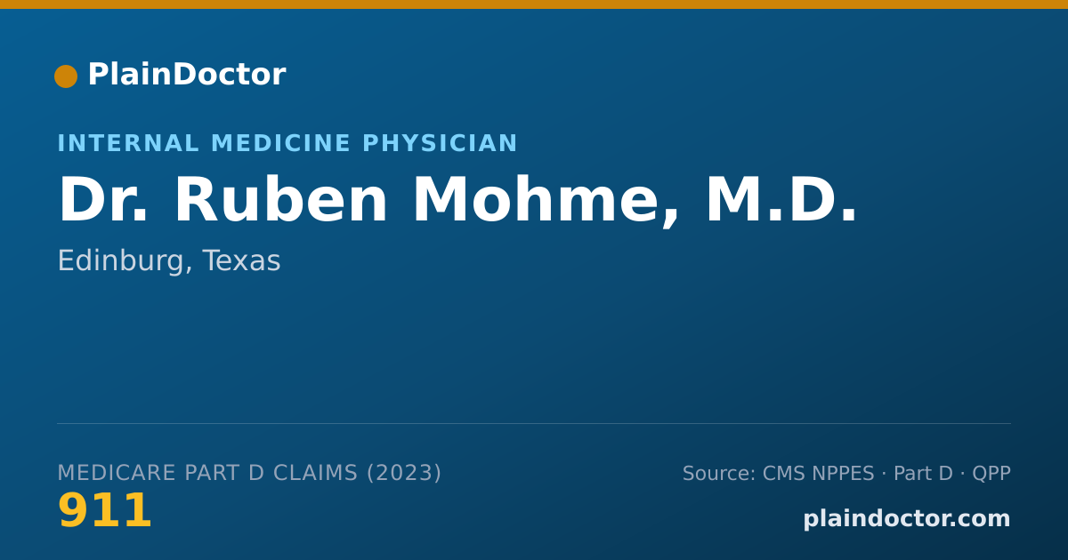 Shareable card for Ruben Mohme, M.D. - Internal Medicine Physician, Edinburg, TX