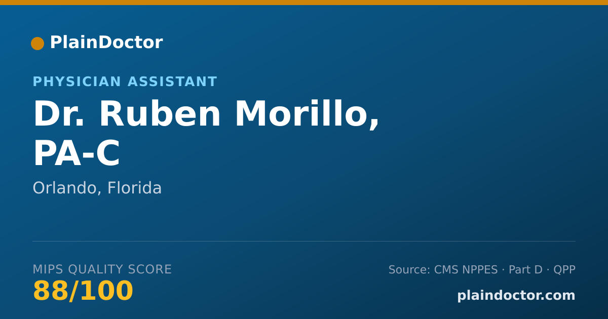 Shareable card for Ruben Morillo, PA-C - Physician Assistant, Orlando, FL