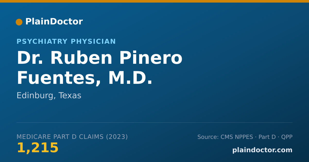 Shareable card for Ruben Pinero Fuentes, M.D. - Psychiatry Physician, Edinburg, TX