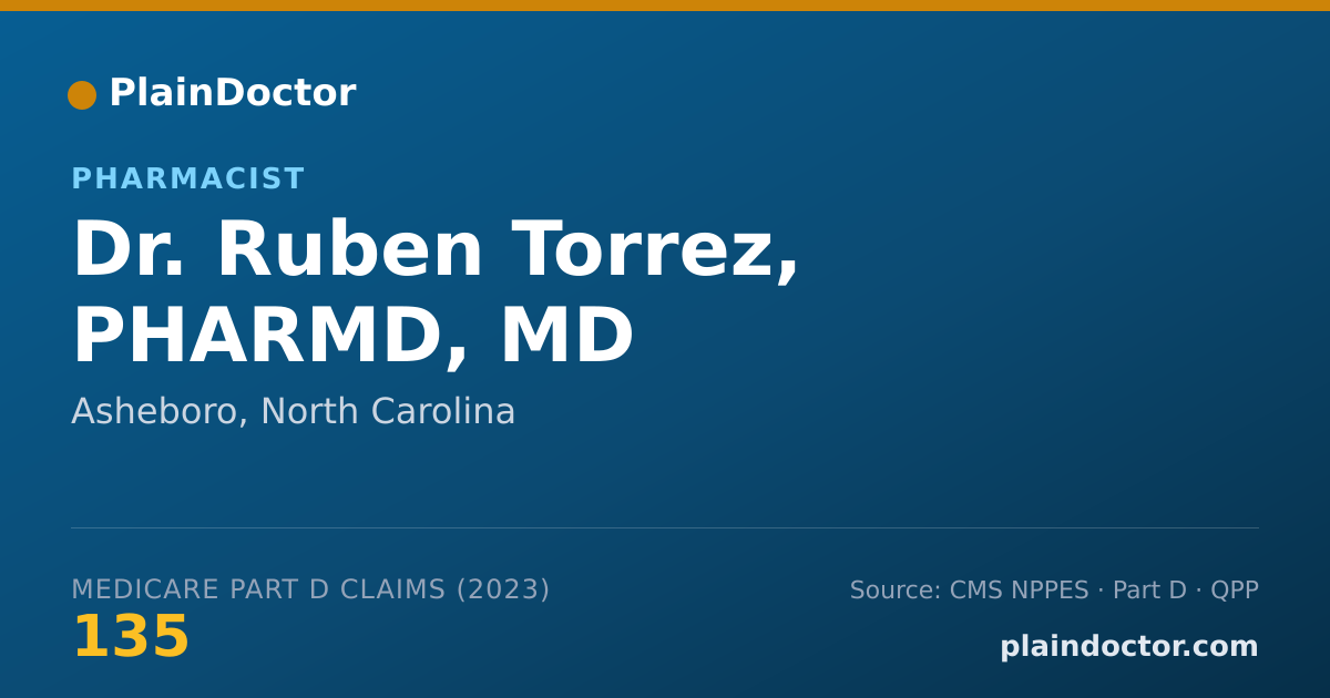 Shareable card for Ruben Torrez, PHARMD, MD - Pharmacist, Asheboro, NC