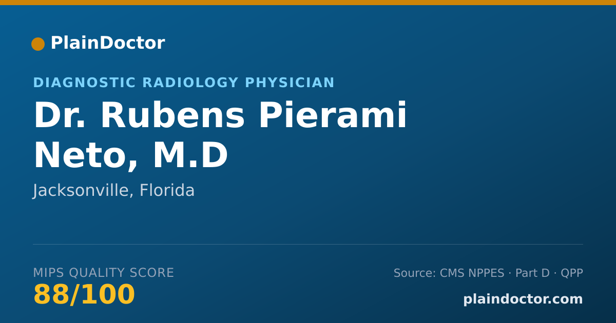 Shareable card for Rubens Pierami Neto, M.D - Diagnostic Radiology Physician, Jacksonville, FL