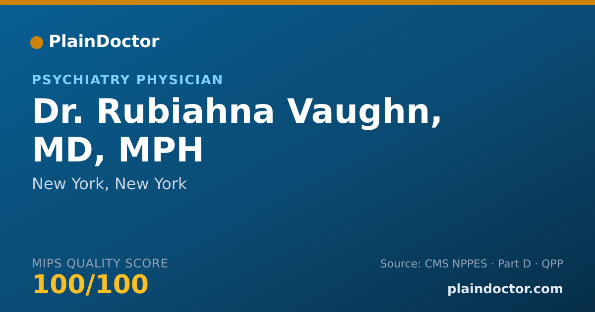 Shareable card for Rubiahna Vaughn, MD, MPH - Psychiatry Physician, New York, NY