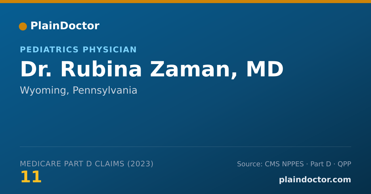 Shareable card for Rubina Zaman, MD - Pediatrics Physician, Wyoming, PA