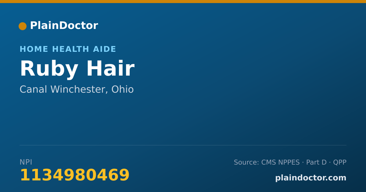 Shareable card for Ruby Hair - Home Health Aide, Canal Winchester, OH