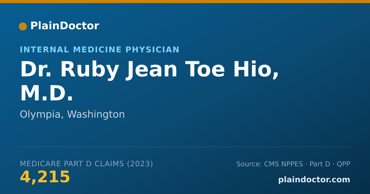 Shareable card for Ruby Jean Toe Hio, M.D. - Internal Medicine Physician, Olympia, WA