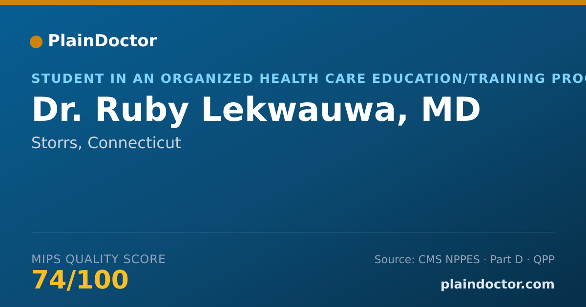 Shareable card for Ruby Lekwauwa, MD - Student in an Organized Health Care Education/Training Program, Storrs, CT
