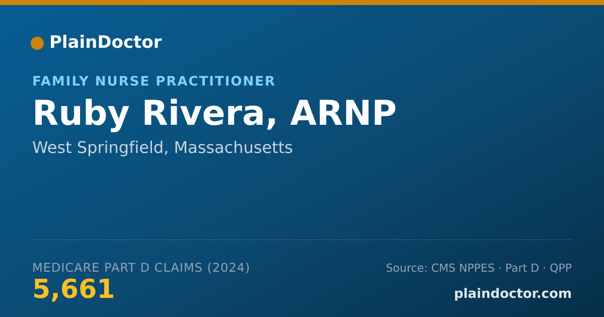 Shareable card for Ruby Rivera, ARNP - Family Nurse Practitioner, West Springfield, MA