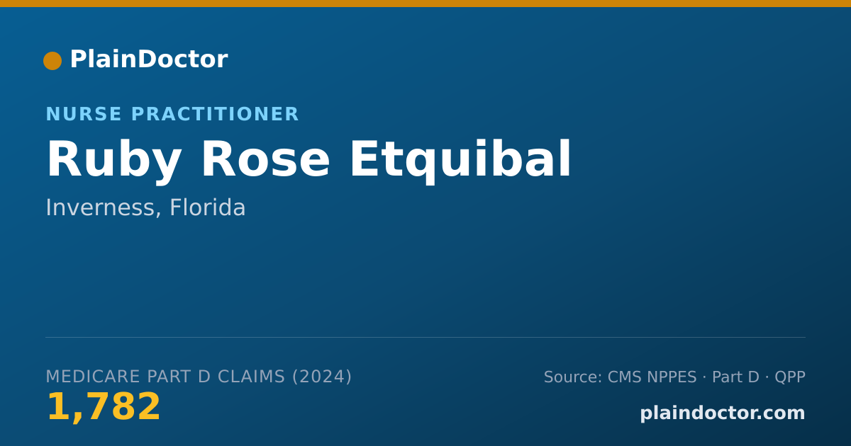 Shareable card for Ruby Rose Etquibal - Nurse Practitioner, Inverness, FL