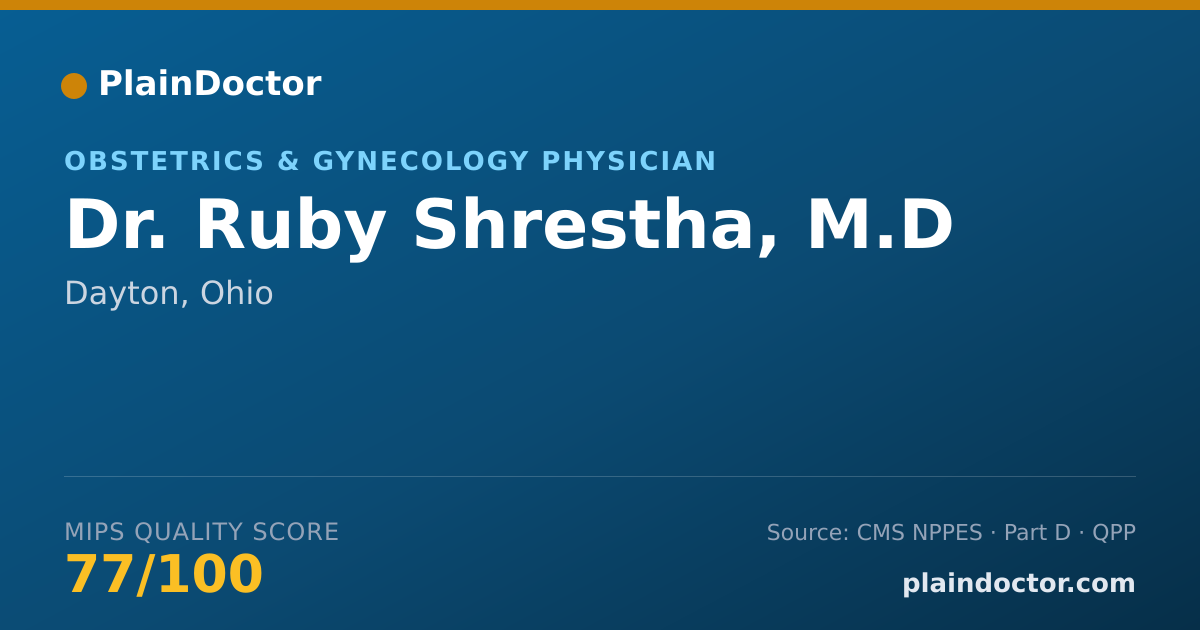 Shareable card for Ruby Shrestha, M.D - Obstetrics & Gynecology Physician, Dayton, OH