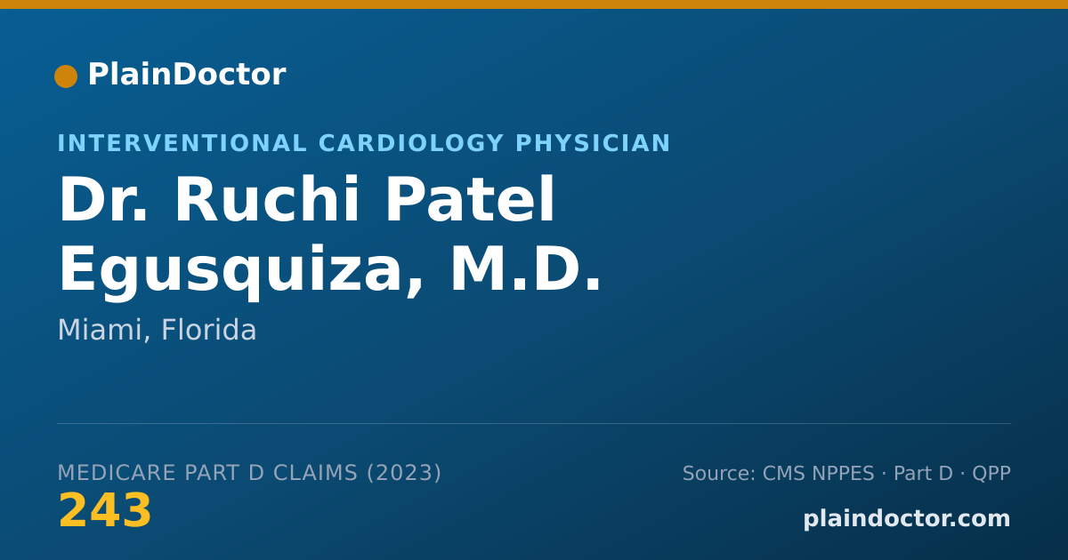 Shareable card for Ruchi Patel Egusquiza, M.D. - Interventional Cardiology Physician, Miami, FL