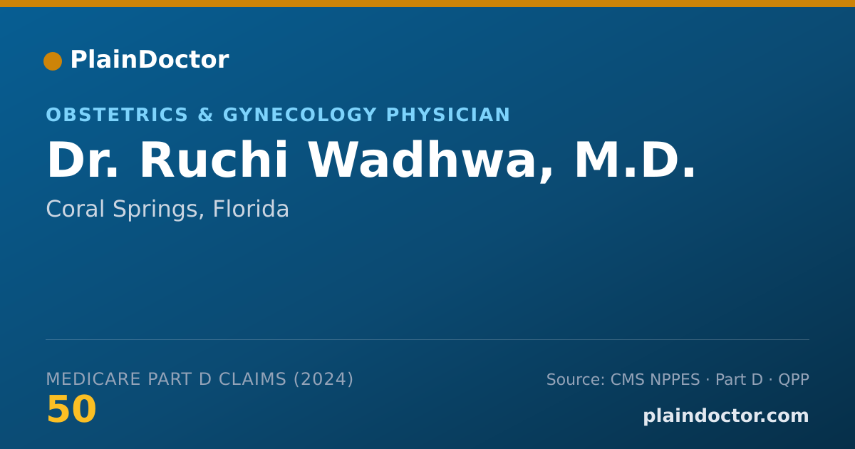 Shareable card for Ruchi Wadhwa, M.D. - Obstetrics & Gynecology Physician, Coral Springs, FL