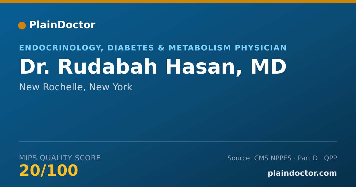Shareable card for Rudabah Hasan, MD - Endocrinology, Diabetes & Metabolism Physician, New Rochelle, NY