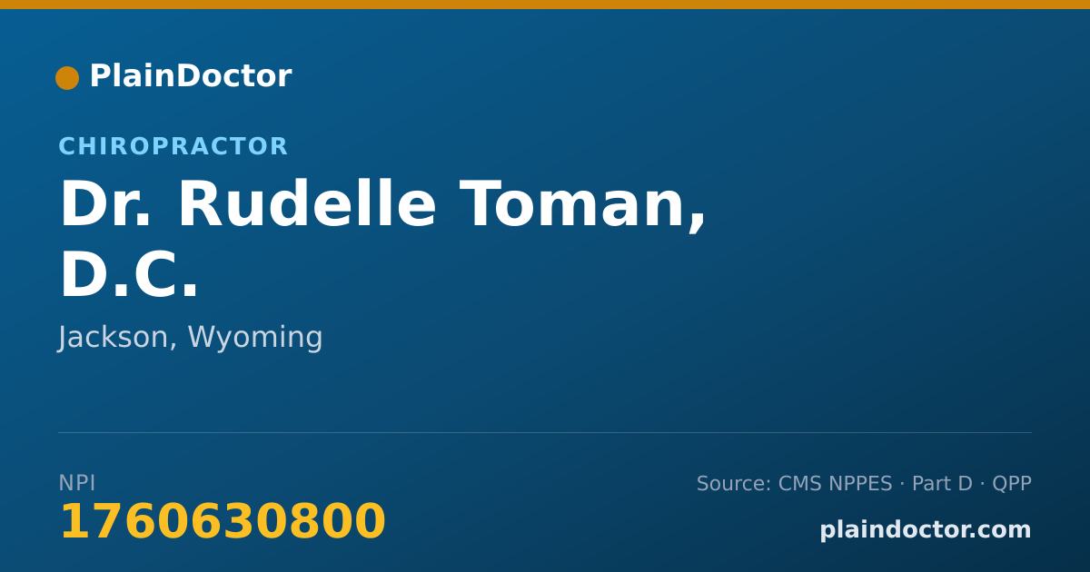 Shareable card for Rudelle Toman, D.C. - Chiropractor, Jackson, WY