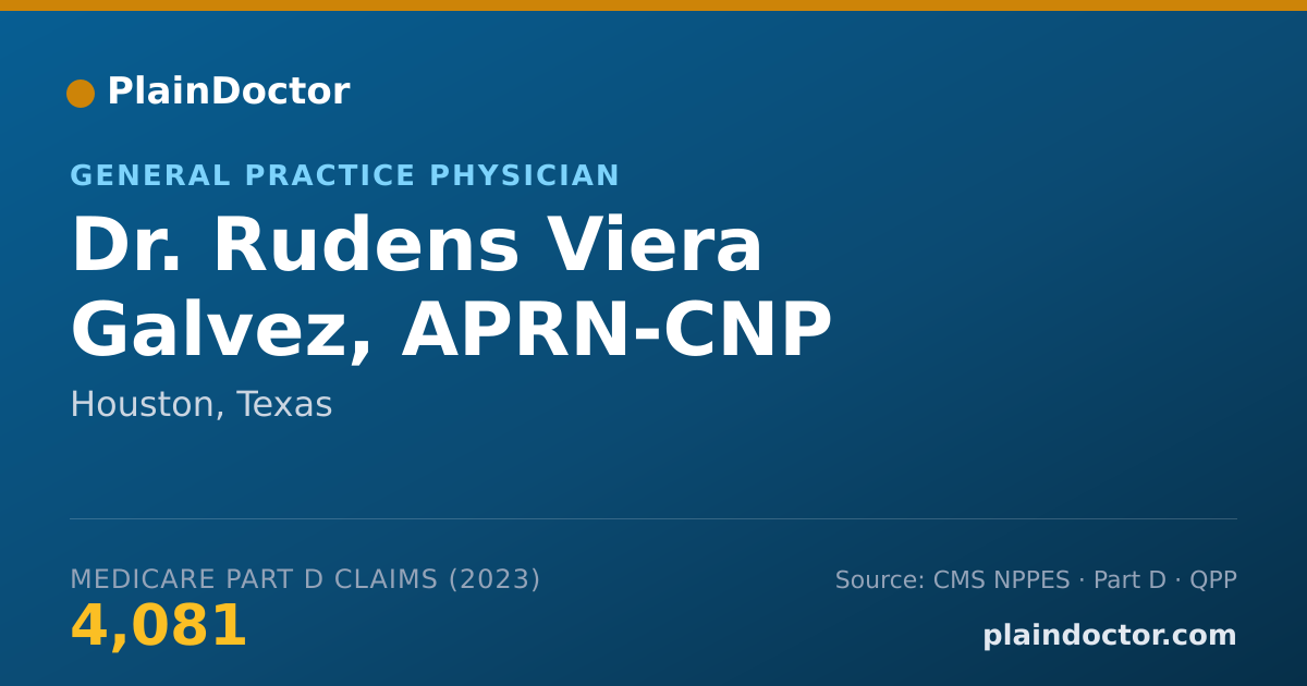 Shareable card for Rudens Viera Galvez, APRN-CNP - General Practice Physician, Houston, TX