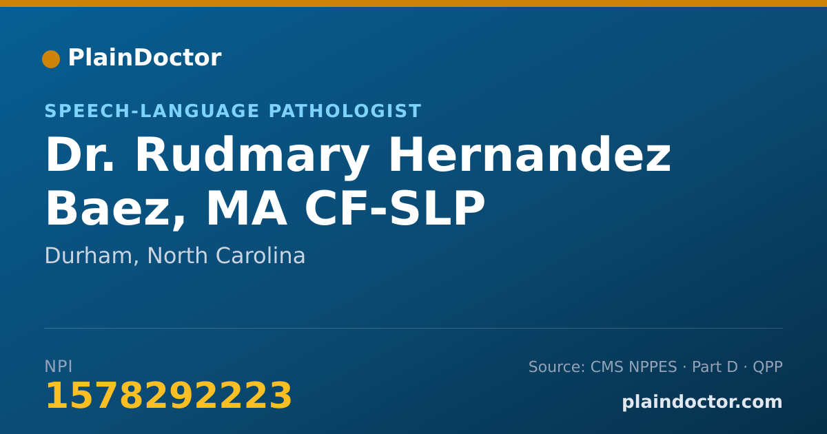 Shareable card for Rudmary Hernandez Baez, MA CF-SLP - Speech-Language Pathologist, Durham, NC