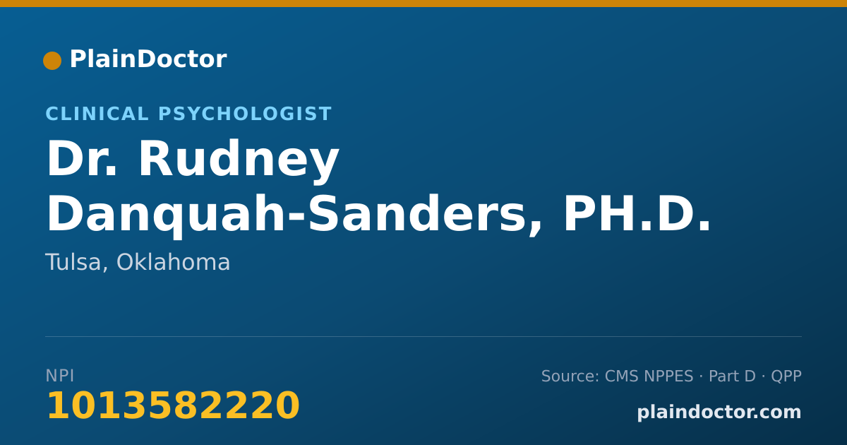 Shareable card for Rudney Danquah-Sanders, PH.D. - Clinical Psychologist, Tulsa, OK