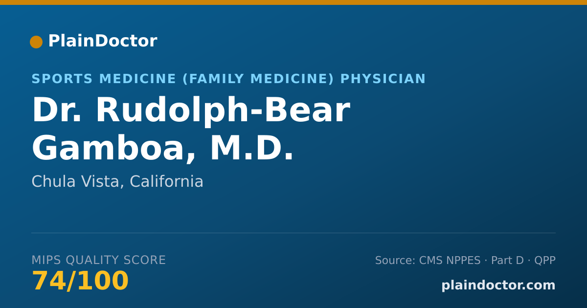 Shareable card for Rudolph-Bear Gamboa, M.D. - Sports Medicine (Family Medicine) Physician, Chula Vista, CA