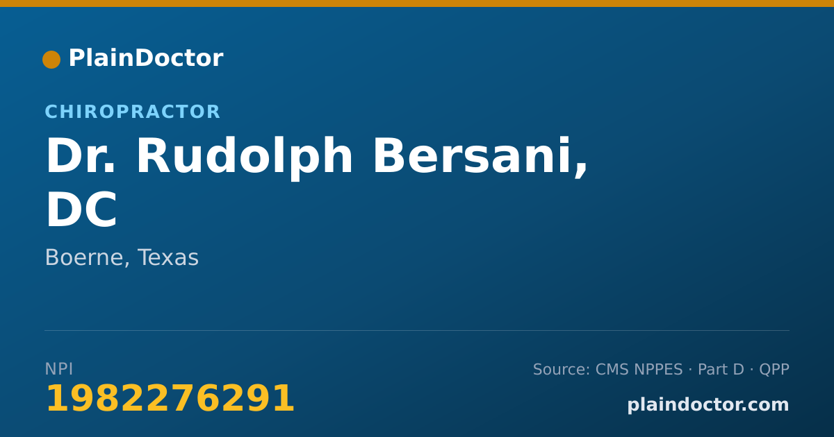 Shareable card for Rudolph Bersani, DC - Chiropractor, Boerne, TX