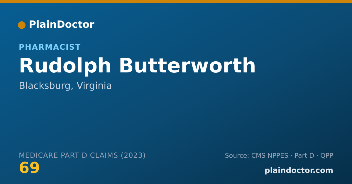 Shareable card for Rudolph Butterworth - Pharmacist, Blacksburg, VA