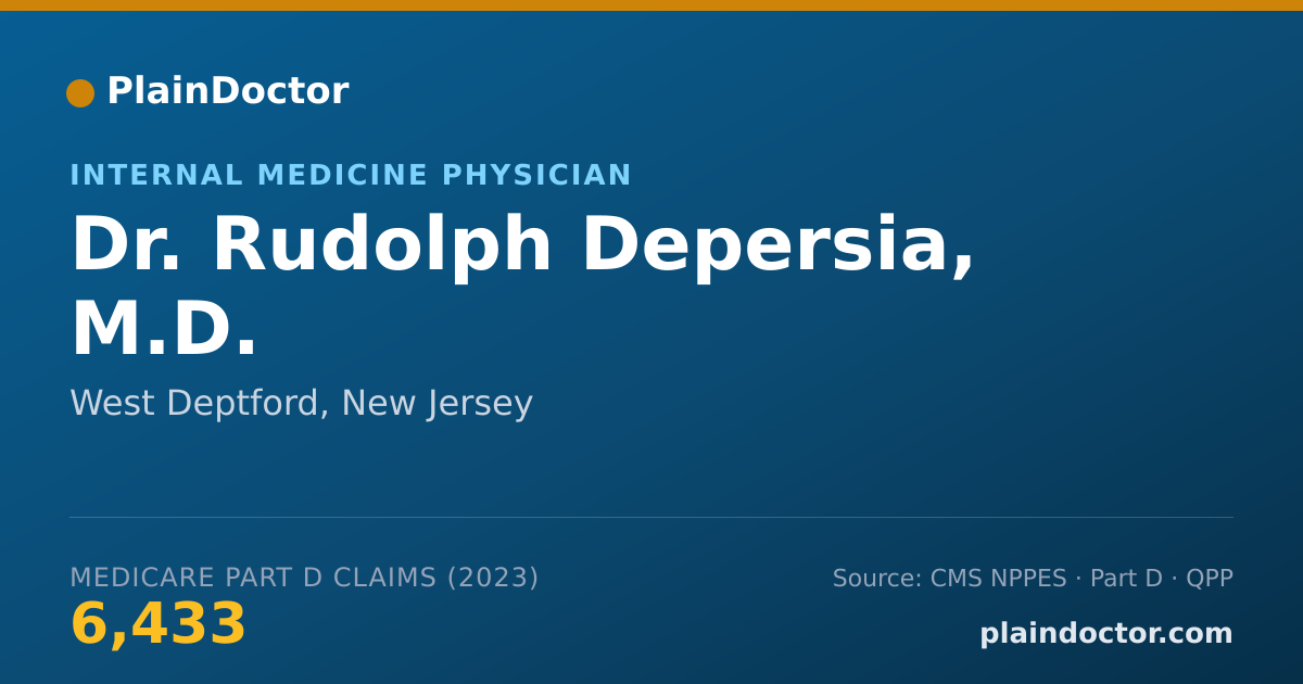 Shareable card for Rudolph Depersia, M.D. - Internal Medicine Physician, West Deptford, NJ