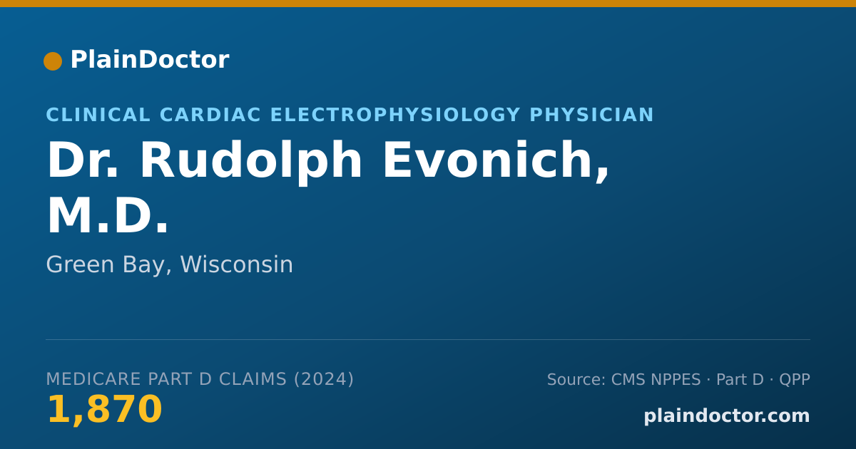Shareable card for Rudolph Evonich, M.D. - Clinical Cardiac Electrophysiology Physician, Green Bay, WI