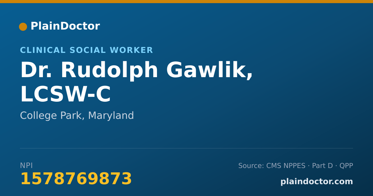Shareable card for Rudolph Gawlik, LCSW-C - Clinical Social Worker, College Park, MD