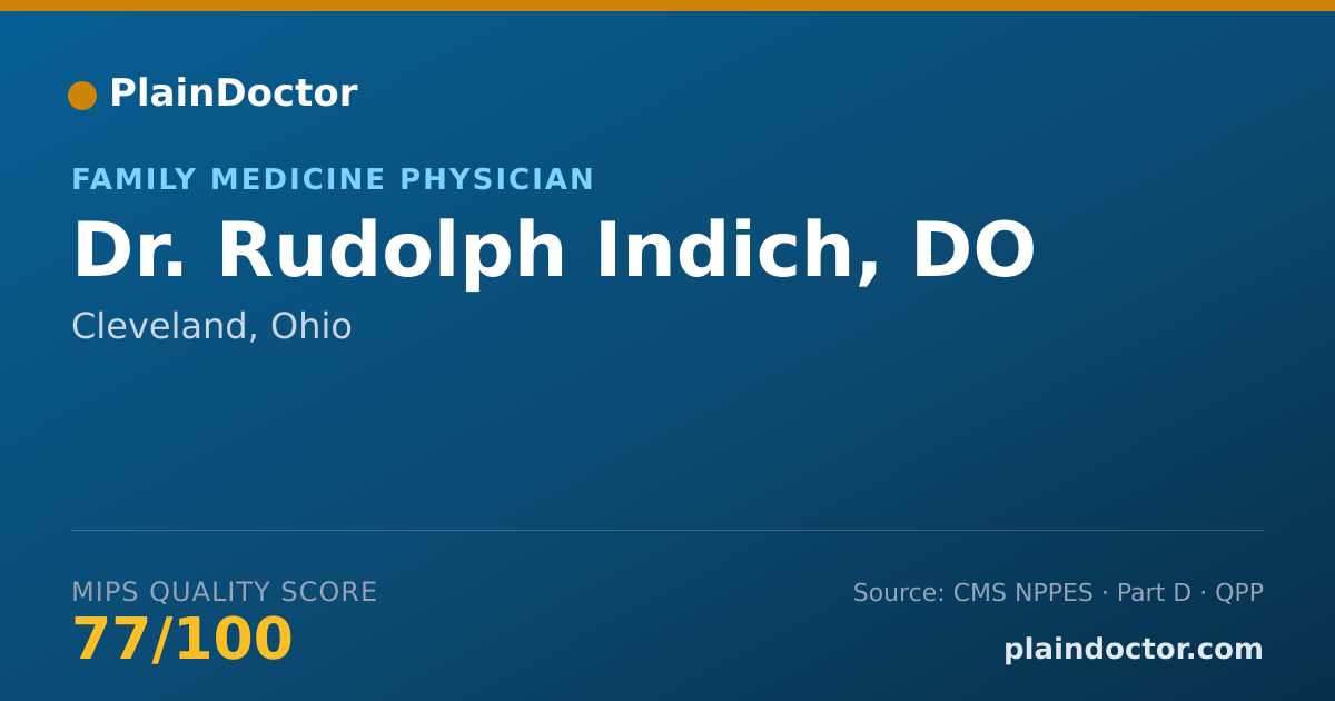 Shareable card for Rudolph Indich, DO - Family Medicine Physician, Cleveland, OH