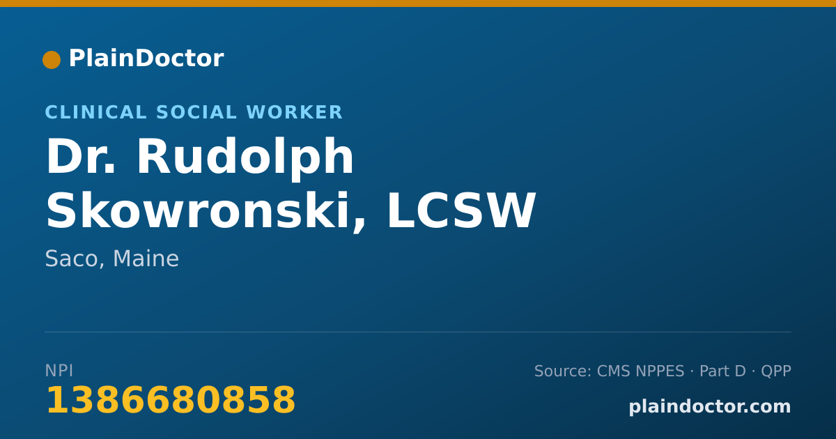 Shareable card for Rudolph Skowronski, LCSW - Clinical Social Worker, Saco, ME