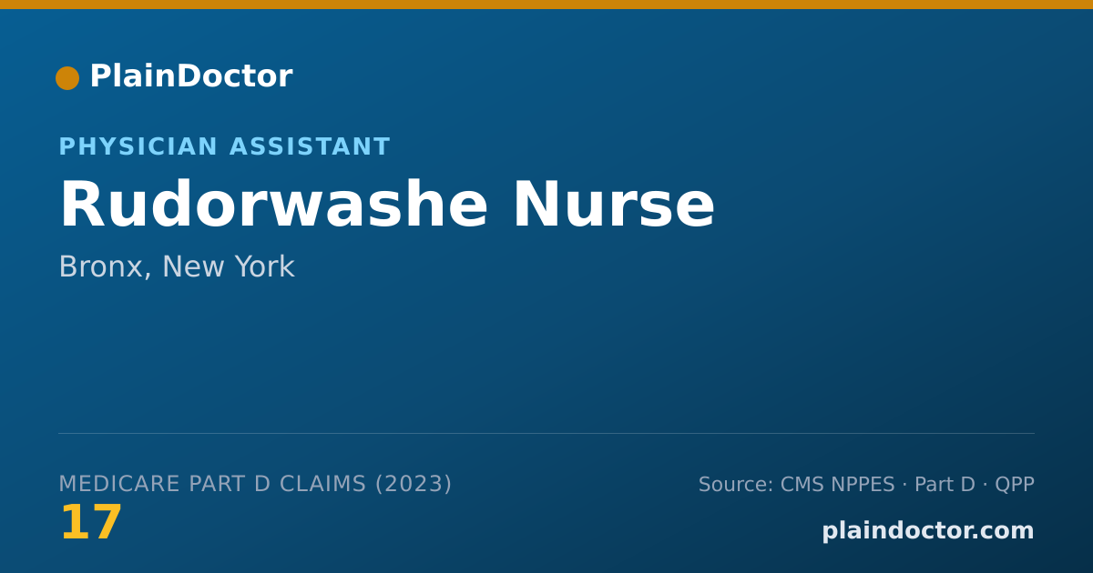 Shareable card for Rudorwashe Nurse - Physician Assistant, Bronx, NY