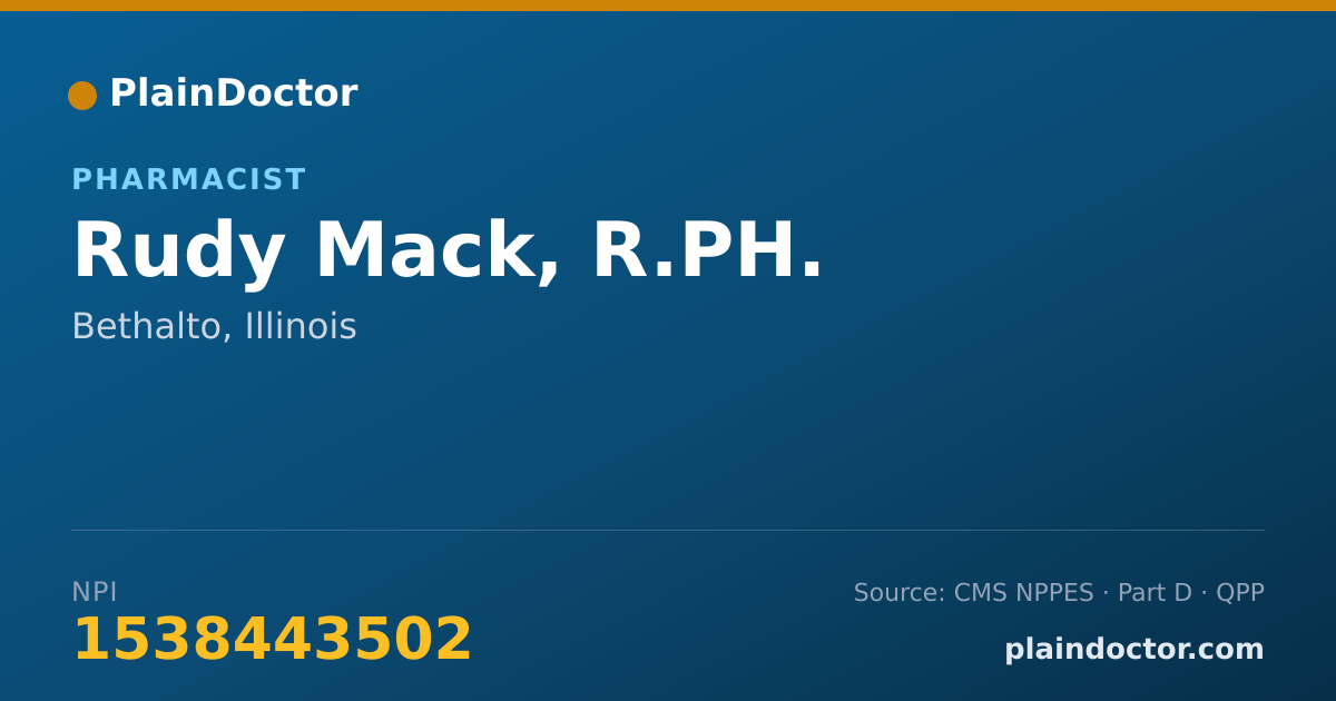 Shareable card for Rudy Mack, R.PH. - Pharmacist, Bethalto, IL