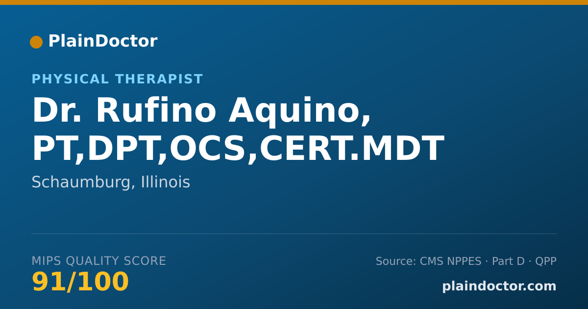 Shareable card for Rufino Aquino, PT,DPT,OCS,CERT.MDT - Physical Therapist, Schaumburg, IL