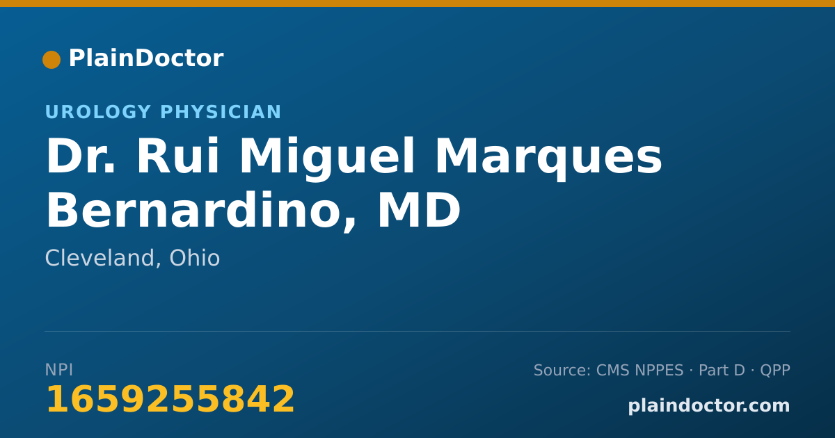 Shareable card for Rui Miguel Marques Bernardino, MD - Urology Physician, Cleveland, OH