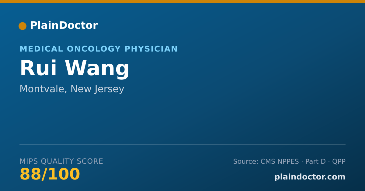 Shareable card for Rui Wang - Medical Oncology Physician, Montvale, NJ