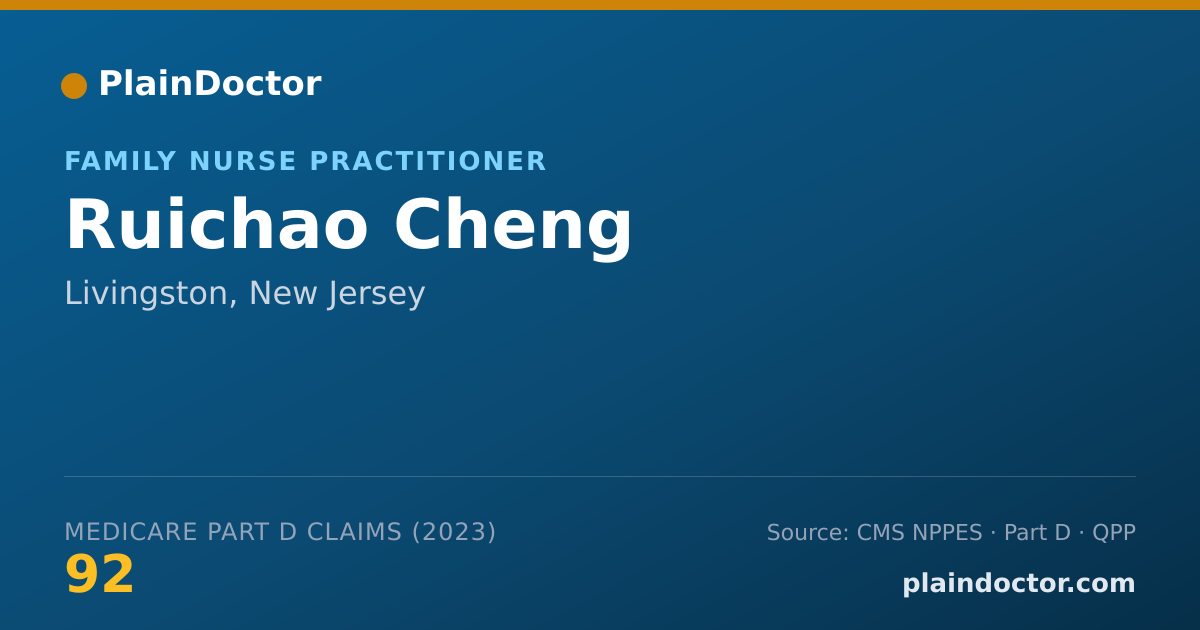 Shareable card for Ruichao Cheng - Family Nurse Practitioner, Livingston, NJ