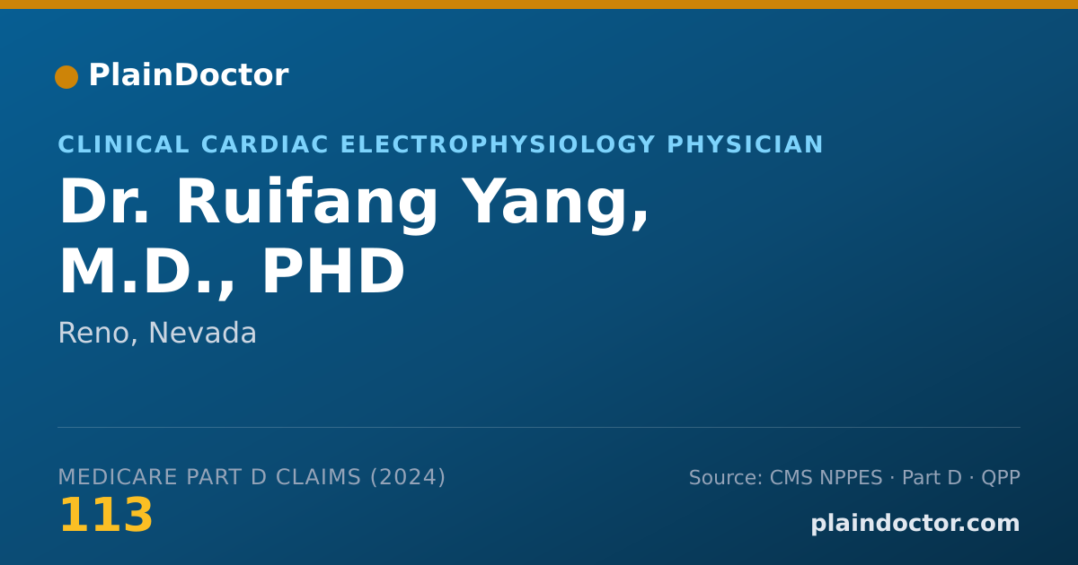 Shareable card for Ruifang Yang, M.D., PHD - Clinical Cardiac Electrophysiology Physician, Reno, NV