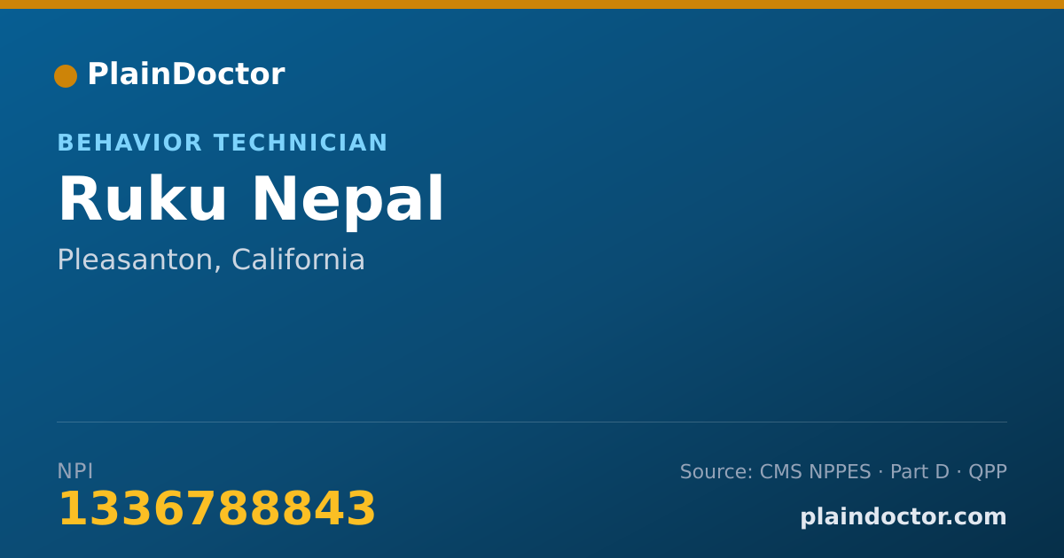 Shareable card for Ruku Nepal - Behavior Technician, Pleasanton, CA